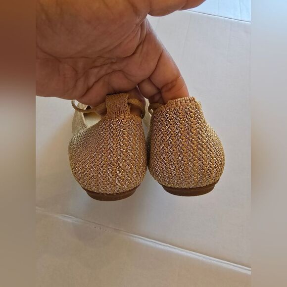 Rothy's The Square Wrap Ballerina Flats Shimmering Gold Size 9.5 - Picture 11 of 16